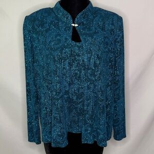 R&M Richards blue blazer jacket and tank top, size 10P